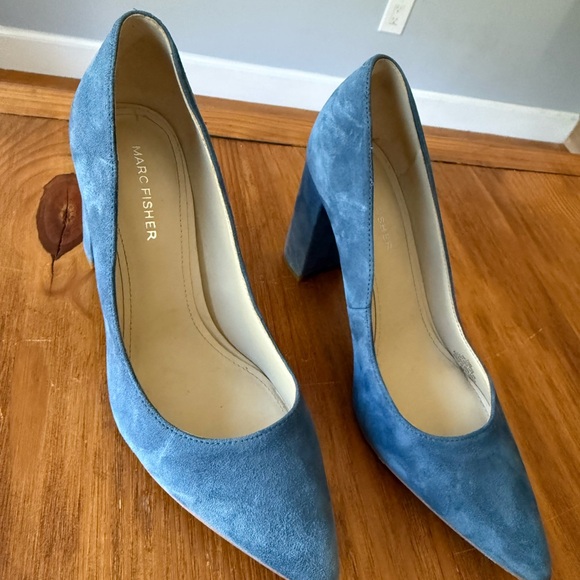 Marc Fisher Shoes - Marc Fisher Blue Suede Heels